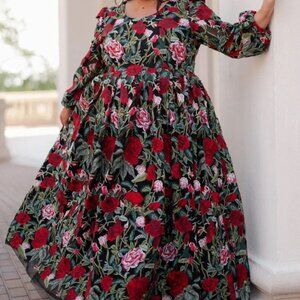 Jessakae Briar Dress - Garden Rose Maxi Dress - Size 2XL